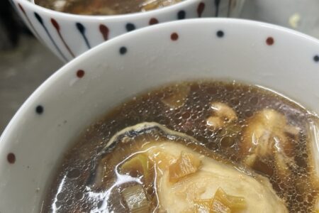牡蠣入りきざみ鴨汁